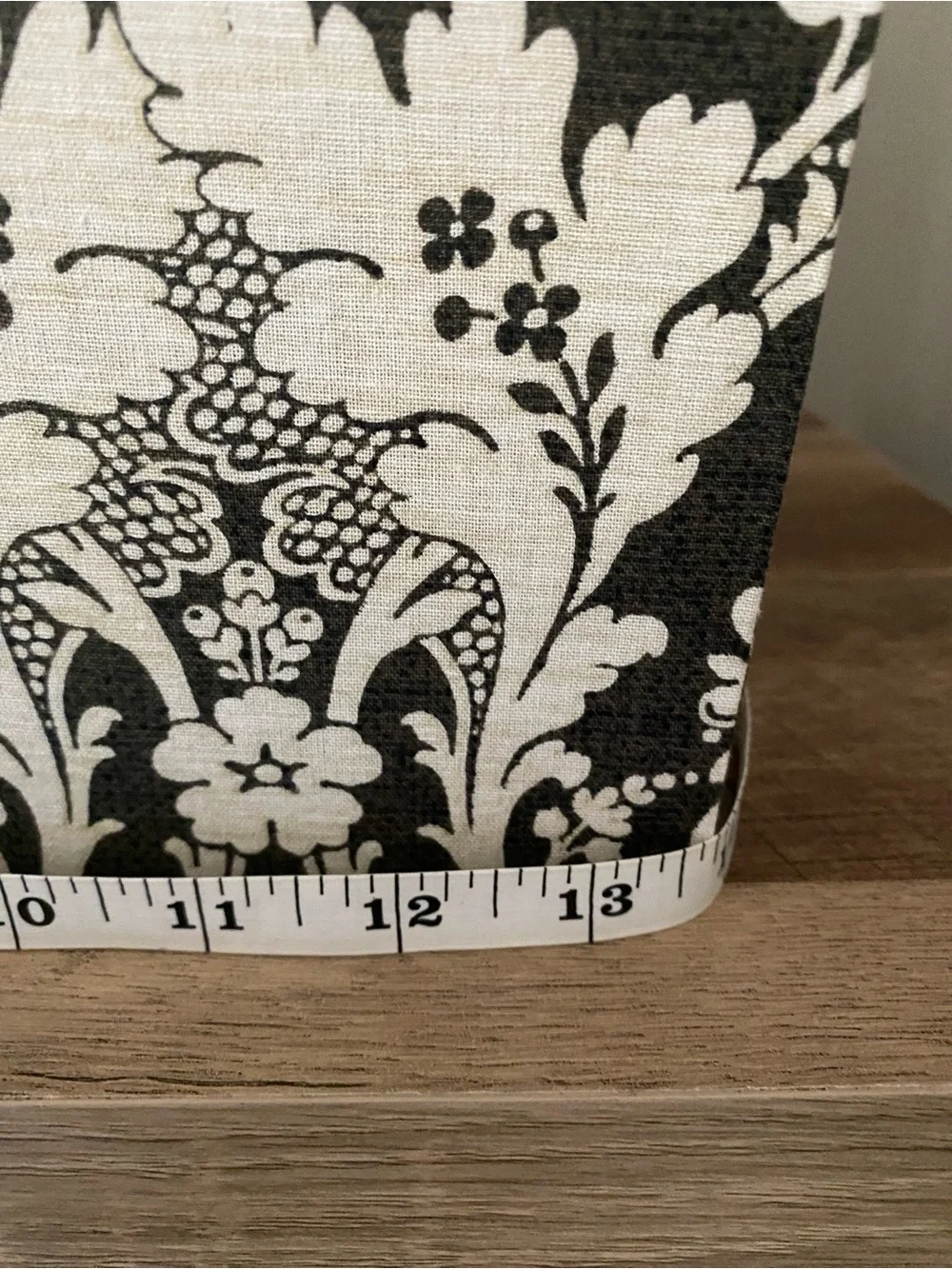 2 Decorative Dark Olive and Cream Fabric Storage Bin